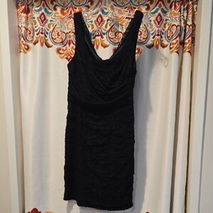 Express Little Black Lace Overlay  Dress